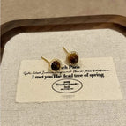 Tigereye round Studs