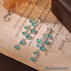1#Front and Back Double-Wear Blue Crystal Earrings