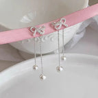 Bow Pearl Stud Earrings