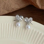 Pearl Heart-Shaped Zircon-Silver Needle