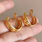 14 # (Glossy) Gold Irregular Mosquito Coil Clip-on Earrings