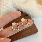Butterfly flower earrings