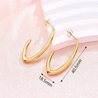 40.5x4x18.5mm (Needle Thickness: 0.7mm) / Single Line V-Shaped Earrings (Gold) / 1 Pair/Package