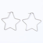 1 Pentagram Earrings Steel Color