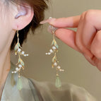 38# Ear Hook-Gold/1.3*1.1cm-Green