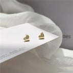 49 # Small Earrings - Gold Solid Heart