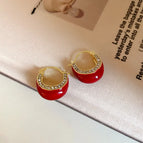 58#Earrings-Red-U-shaped