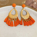 69#Steel Needle-Gold-Orange-Water Drop