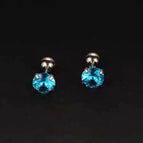 Silver Claw Blue Zirconia / 6mm Pair