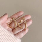 5#Golden Heart Mosquito Coil Clip-on Earrings