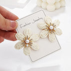 White flower earrings