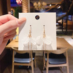 57#Transparent flower tassel ear hooks