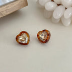 Love heart stud earrings
