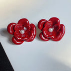 Red stud earring