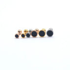 Round Black Surface (0.8x6x4mm) / 1 Piece Steel Color