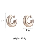 3cm Thick Cylindrical Hollow Ear Ring-Silver