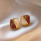 15 # Square contrasting color earrings