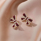 Wine Red Ear Studs