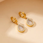 Gold Heart Shape with Diamond Earrings