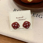 JHW08 Red Square Earrings