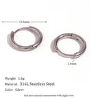 Classic Solid Ear Ring-Silver-14mm