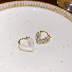 66# Ear Clip-Regular-Real Gold Plating-Gold/1.3*1.1cm-Creamy-white love