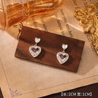 8#Pink Heart Crystal Earrings