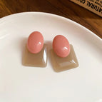 58# Silver Needle-Pink-Square-Oval