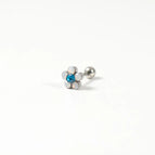 4# Protein Blue Diamond (one Finished Product) / F136 Titanium Alloy Rod (0.8mm Thick*6mm Long)