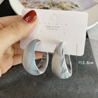 2290 Gradient Wide Version C Ring Gray--With Irregular Pattern 925 Silver Needle
