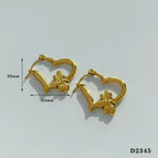 Gold Heart Earrings D2345