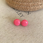 Rose Red Steamed Bun Bead Earrings