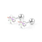 Steel Five-Pointed Star AB White Zirconium / 0.8*6*6 * 4mm