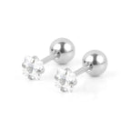 Steel Color Square White Zirconium / 0.8*6*3 * 4mm
