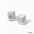 Silver Rectangular Earrings D2792