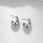Silver C-shaped Earrings Type B / No Specifications