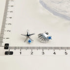 Starfish Shell Zircon-Silver Needle
