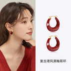15#Earrings - Red (Real Gold Plating)