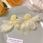 13 Beige Petal Chiffon Stud Earrings