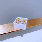 Micro Inlay Four Flowers Gold