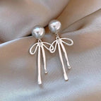 4# Bow Pearl Earrings