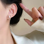 Silver Bow Stud Earrings
