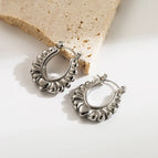 Oil Pressure Love Heart Earrings-Steel Color
