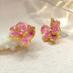 28#Silver Needle-Gold Pink (Oil Drop Flower)