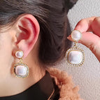 Square bead earrings