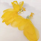 Small Osmanthus Yellow Chiffon Petal Earrings