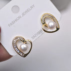 As Picture / ED014 Love Zircon Stud Earrings
