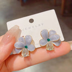 Blue Oil Dripping Petals (14K Real Gold Plating)