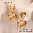 NMSE-J719-3 Gold Striped Earrings