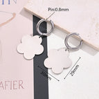 29x30mm / Large Light Gold Flower-Shaped Earrings (Steel Color) / 1 Pair/Package